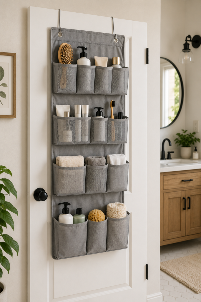 over the door organizer vs floating shelves